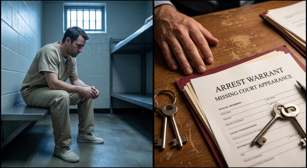 how long do you stay in jail for a warrant for missing court