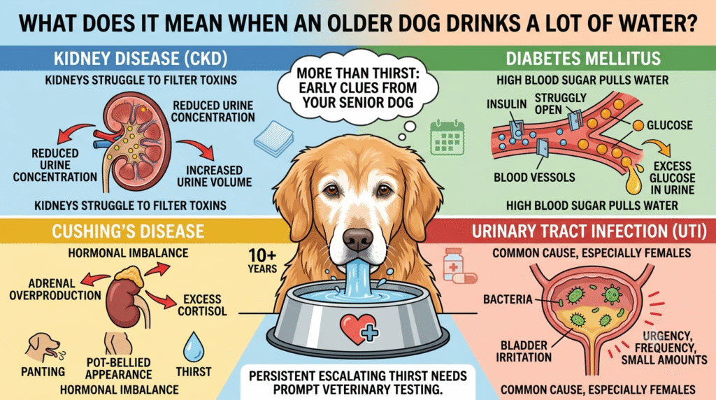 what does it mean when an older dog starts drinking a lot of water
